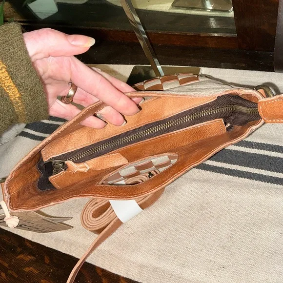 NWT Bed Stu Leather Keiki Crossbody Bag Handbag Nectar Lux Tan Rustic MSRP $235 - Picture 9 of 12